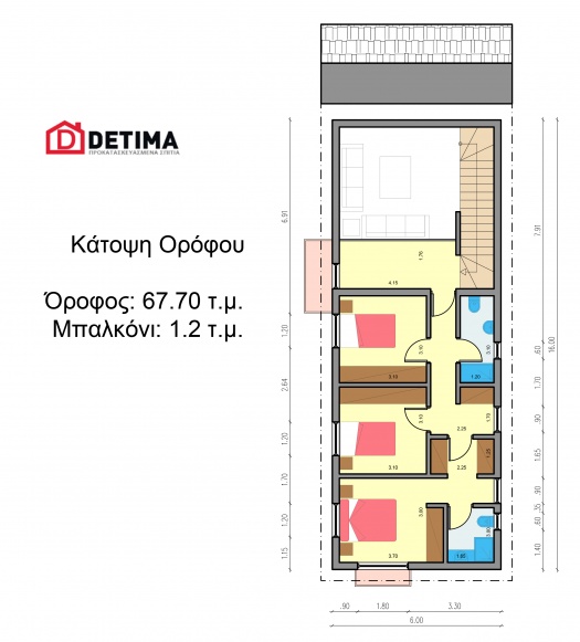 Διώροφη κατοικία D-163, συνολικής επιφάνειας 163.70 τ.μ.