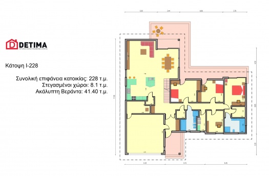 Ισόγεια Κατοικία Ι-228, συνολικής επιφάνειας 228 τ.μ.