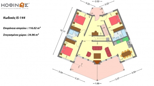 Ισόγεια Κατοικία με Σοφίτα IS-144, συνολικής επιφάνειας 144,07 τ.μ.