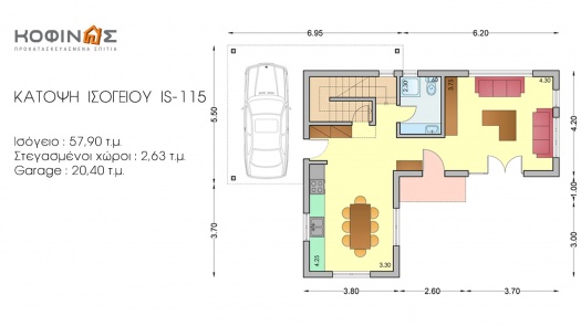 Ισόγεια Κατοικία με Σοφίτα IS-115, συνολικής επιφάνειας 115,80 τ.μ.