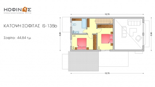Ισόγεια Κατοικία με Σοφίτα IS-135b, συνολικής επιφάνειας 135,25 τ.μ.