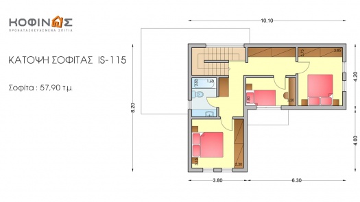 Ισόγεια Κατοικία με Σοφίτα IS-115, συνολικής επιφάνειας 115,80 τ.μ.