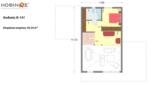 Ισόγεια Κατοικία με Σοφίτα IS-141, Συνολικής Επιφάνειας 141,95 τ.μ.