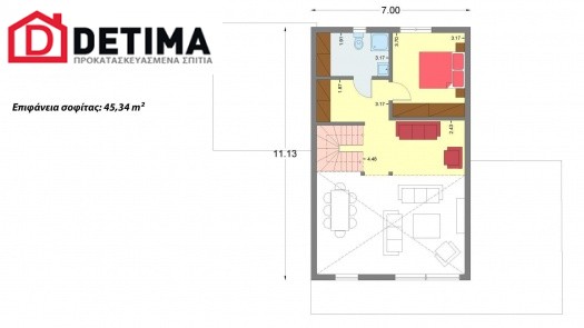 Ισόγεια Κατοικία με Σοφίτα IS-141, Συνολικής Επιφάνειας 141,95 τ.μ.