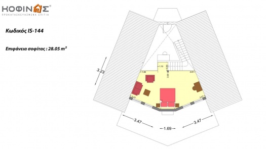 Ισόγεια Κατοικία με Σοφίτα IS-144, συνολικής επιφάνειας 144,07 τ.μ.