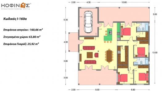 Ισόγεια Κατοικία Ι-160a, Συνολικής Επιφάνειας 160,66 τ.μ.
